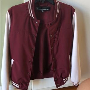 maroon varsity style jacket